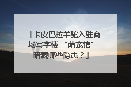 卡皮巴拉羊驼入驻商场写字楼 “萌宠馆”暗藏哪些隐患？